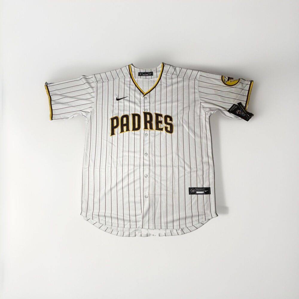 NWT Nike San Diego Padres Blank Jersey Men’s XL White Pinstripe MLB